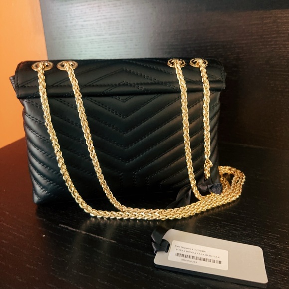 SARA BURGLAR genuine black leather shoulder bag Kate Trapunto BORSA DONNA NWT - Picture 4 of 12